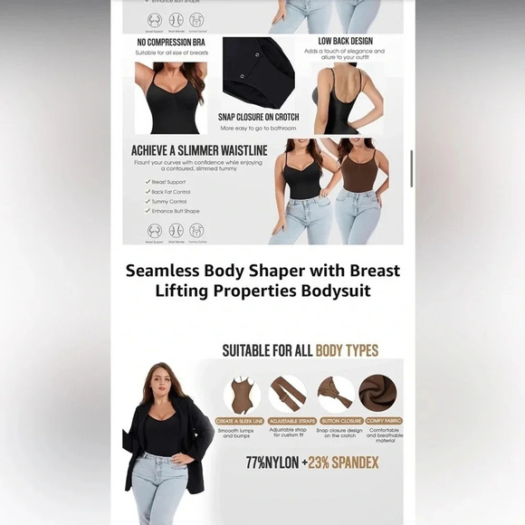 Shapewear Bodysuit for Women VIRAL DAZZLE FAIRY thongTummy Control Low seamless - Picture 14 of 14